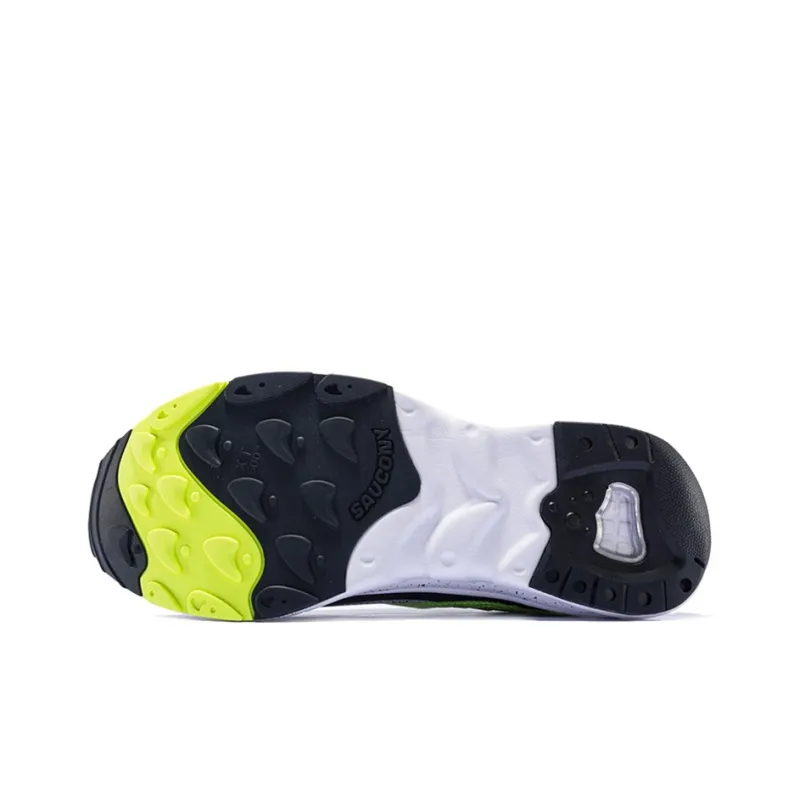 Saucony Aya Anti Slip Wear Resistant Low Top Running Shoes Men's Black Neon-4