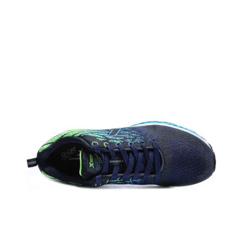 XTEP Power Nest Cushioning Wear Resistant Low Top Running Shoes Men's Blue Green-2