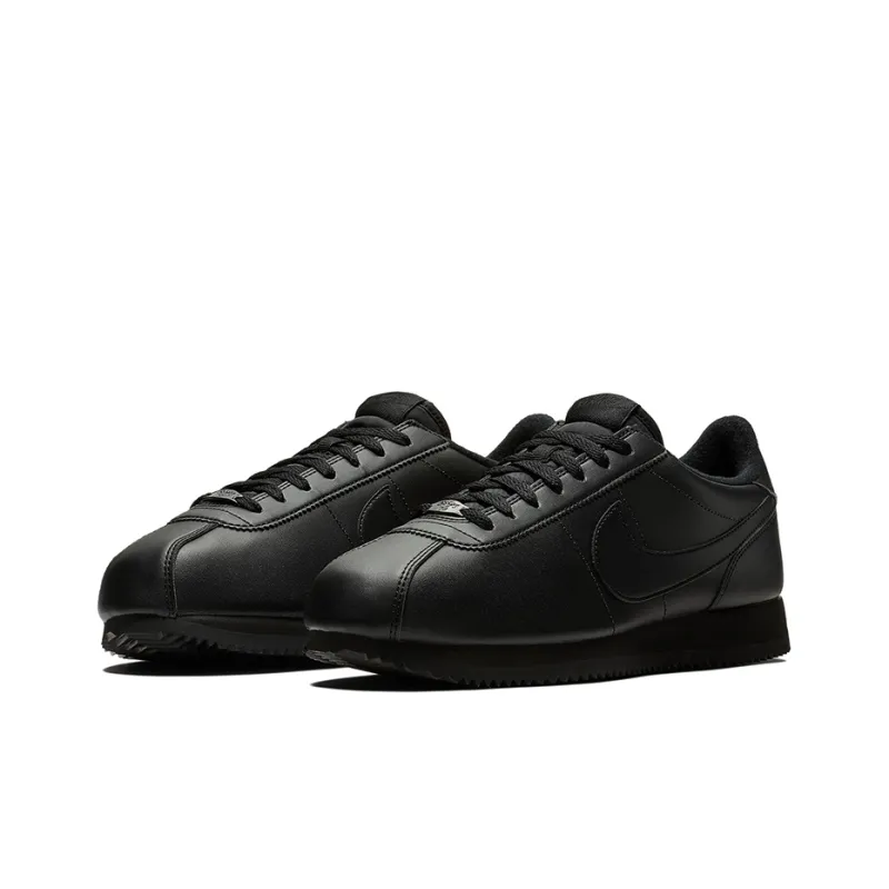 Nike Cortez Basic Leather Triple Black-2