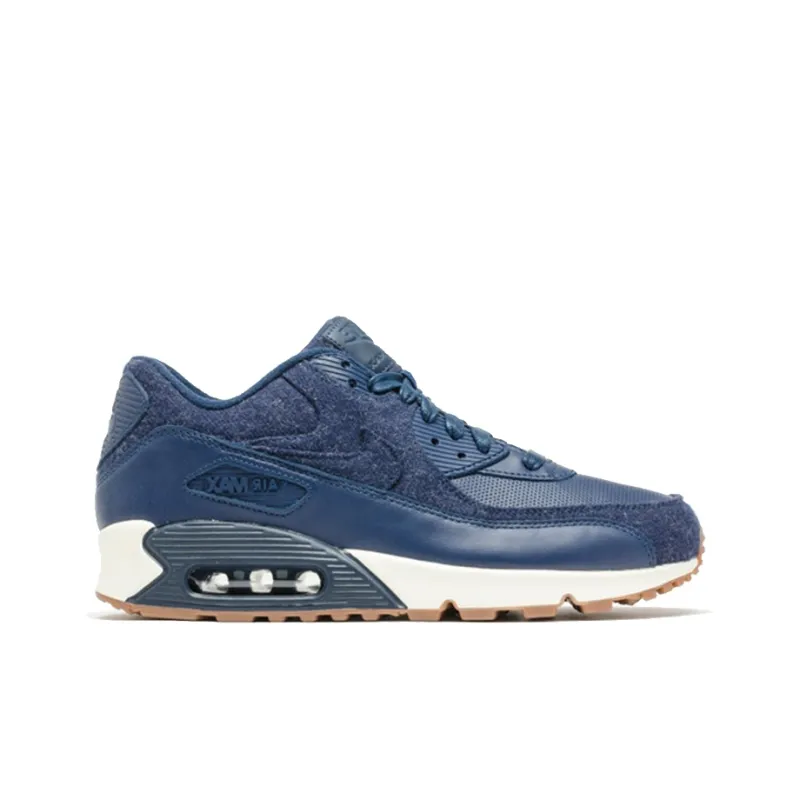 Nike Air Max 90 Cushioned Slip Resistant Coverage Low Top Running Shoes Men's Dark Blue-1