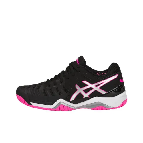 Asics Women's Gel Resolution 7 'Black Silver Hot Pink'