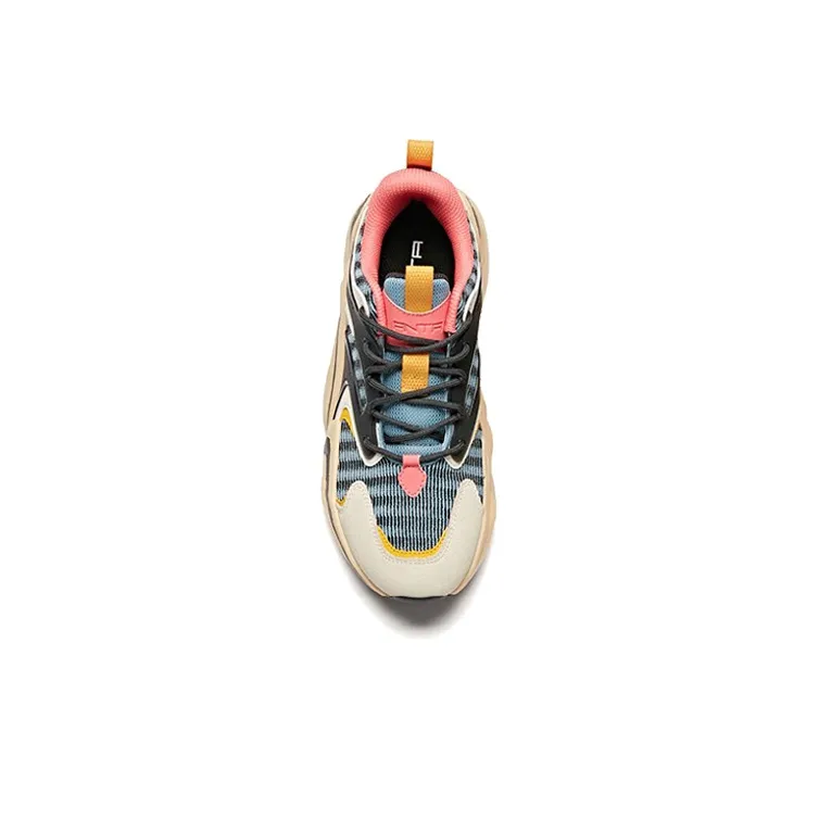 Anta Girlish Heart Cushioning Anti Slip And Wear Resistant Low Top Running Shoes Women's Beige Black Green-2