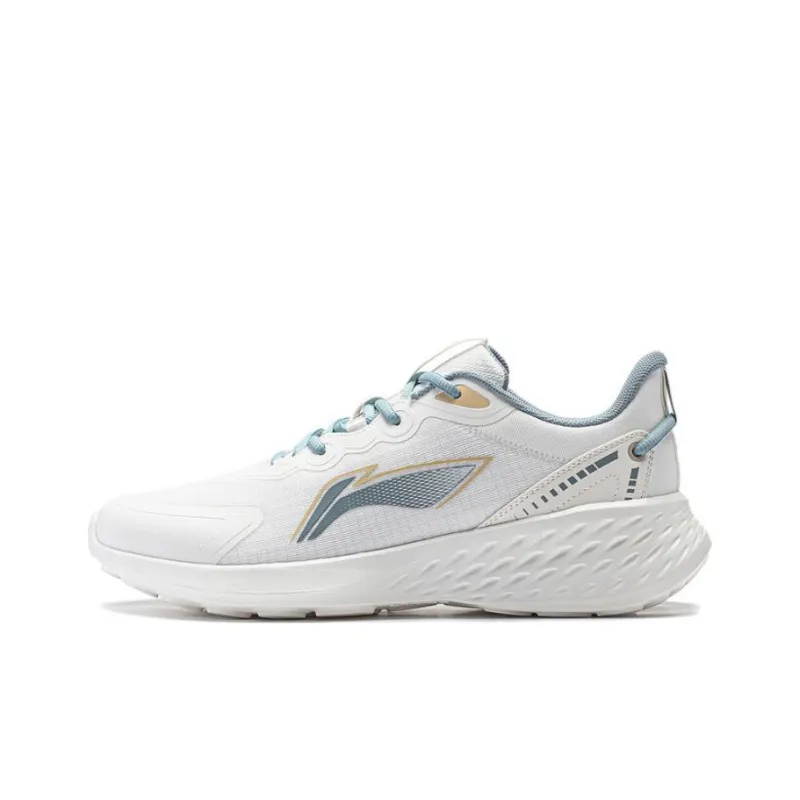 LiNing Soft Cushioning, Slip Resistant, And Abrasion Resistant Low Top Training Sprint Running Shoes Men's Mist White-0