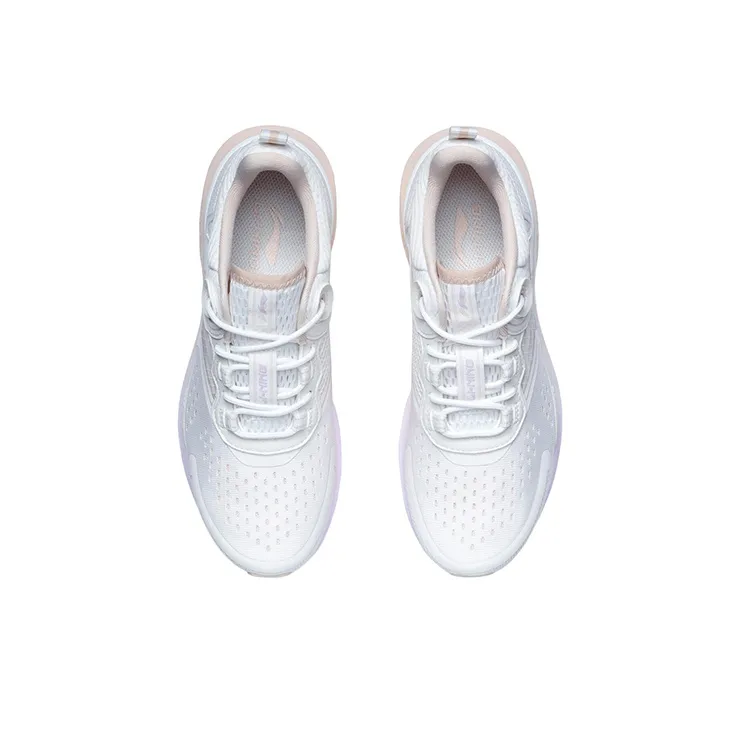 LiNing Anti Slip Wear Resistant Low Top Running Shoes Women's Mist White-3