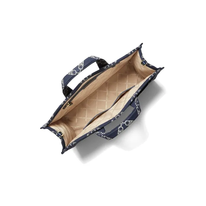 MICHAEL KORS Gigi Fabric Tote Bag, Shopping Bag, Shoulder Bag, Handbag Tubas Unisex Marine Blue-5