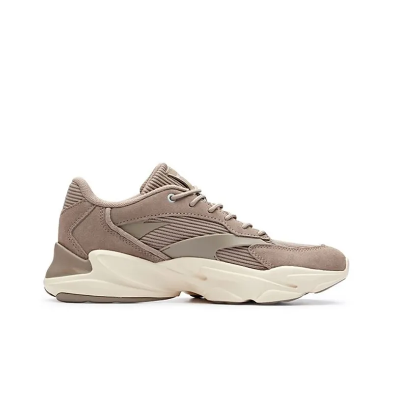 Anta Shock Absorbers With Slip Resistant Features Low Top Running Shoes Men's Brown Gray-1
