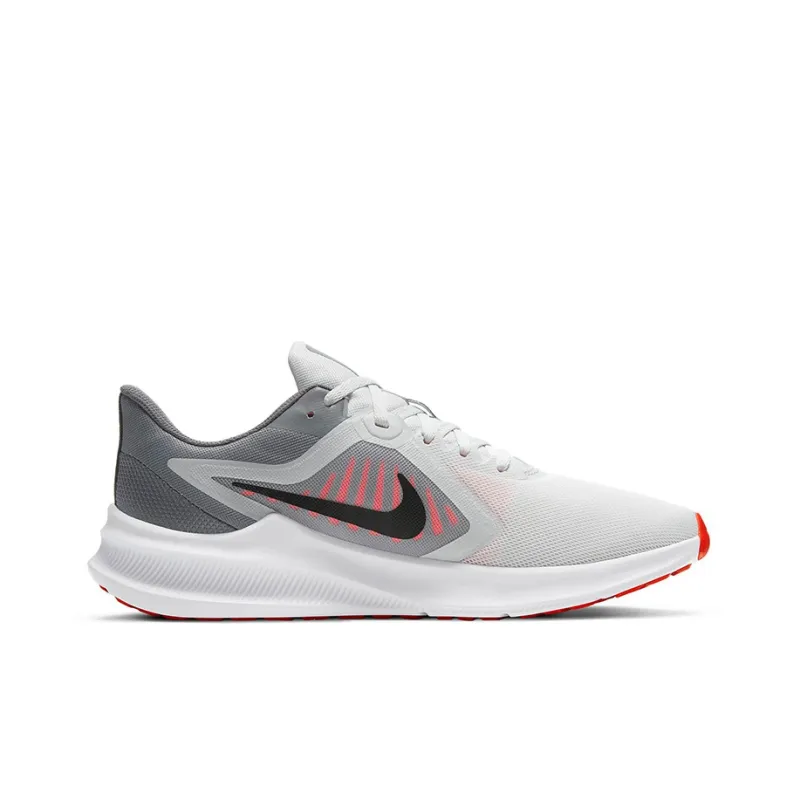 Nike Downshifter 10 Cushioning Anti-Slip And Wear-Resistant Low-Top Running Shoes Men's Gray White Red-1