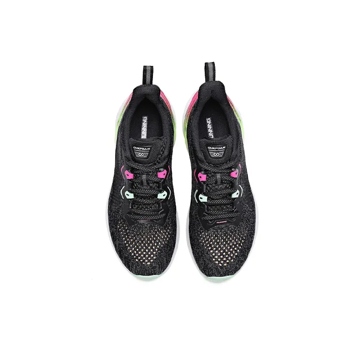 361° Q Bounce Ultra Bright Eyes Breathable Low Top Running Shoes Women's Black Pink-1