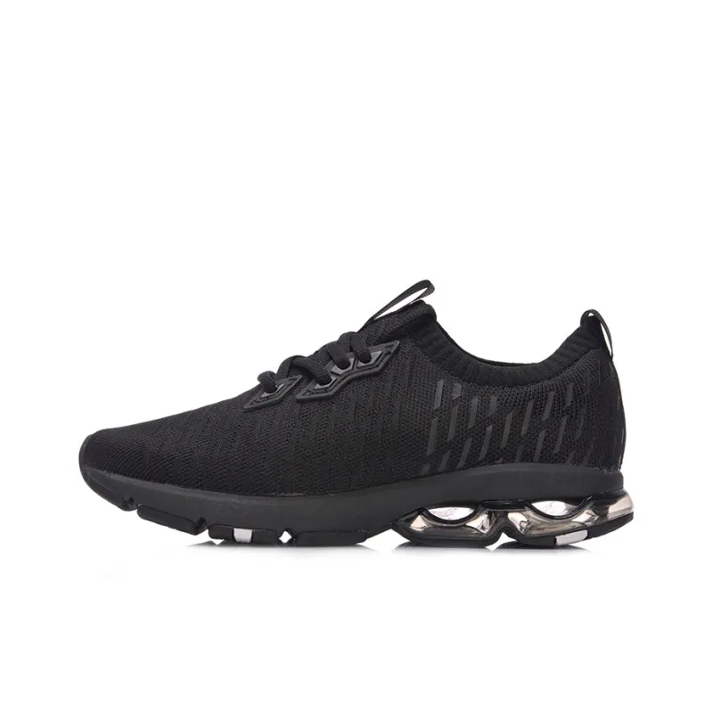 LiNing Arc Cushioning Anti Slip Wear Resistant Breathable Lightweight Rebound Low Top Running Shoes Women's Black-0