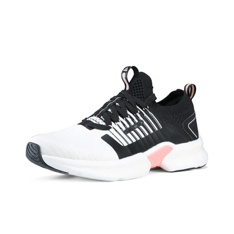 PEAK Low Top Running Shoes Women's Black White Pink-2