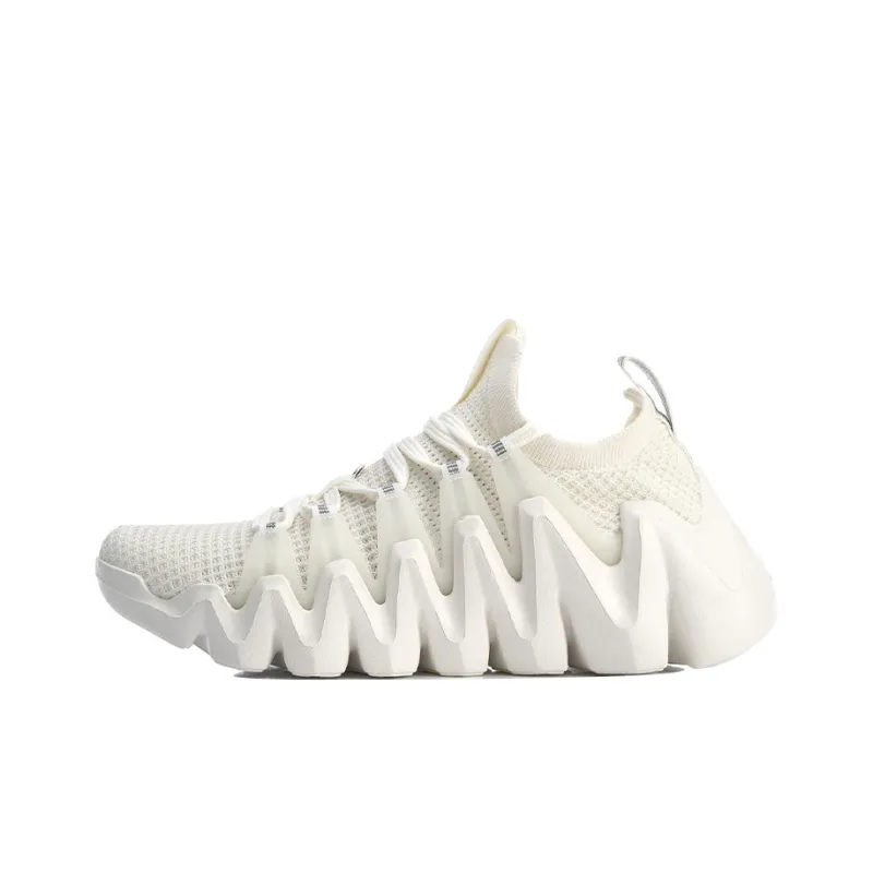 LiNing Crazy Run Fle Cushioning Anti-Slip And Wear-Resistant Coverage Support Low-Top Running Shoes Men's Mist White-0