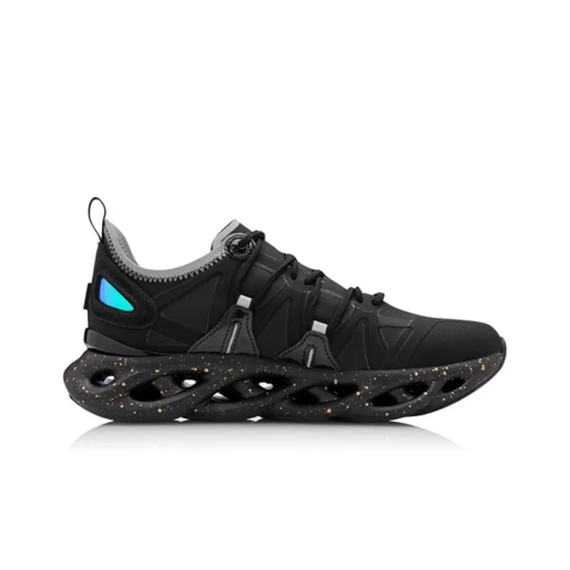 LiNing Li Ning Arc Lightweight Cushioning Rebound Low Top Running Shoes Women's Standard Black-1