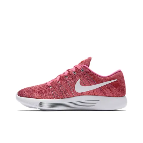 Nike LunarEpic Flyknit Running Shoes Women's Low-Top Pink/White