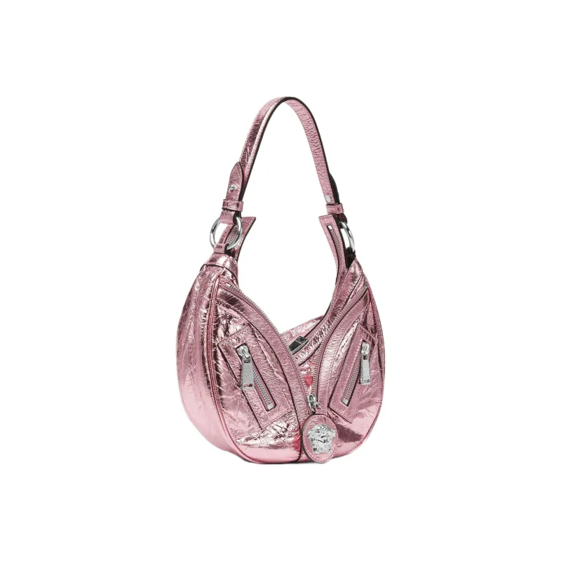 FANSIZHE Repeat Series Metallic Crackle Lambskin Handbag Shoulder Bag Women's Pink-1