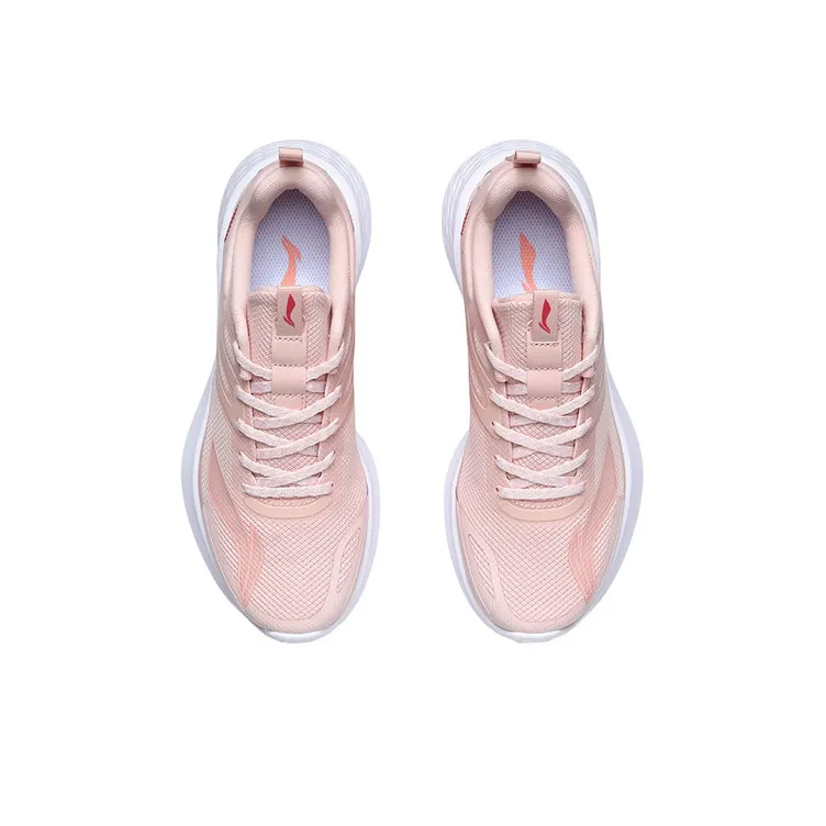 LiNing Lightweight Cushioning Low Top Running Shoes Women's Peach Orange Pink-3