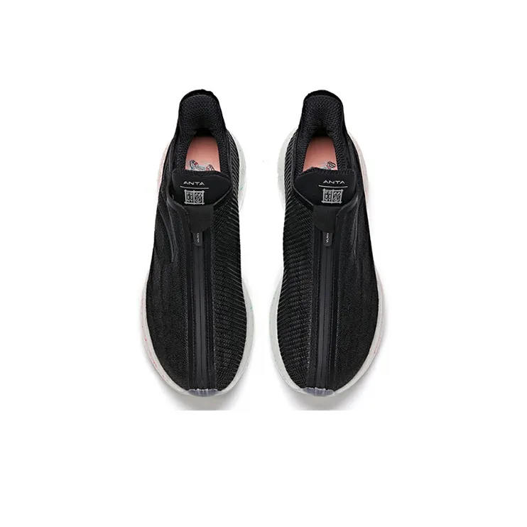 Anta Running Collection Jason Anti-Slip And Wear-Resistant Lightweight Low-Top Running Shoes Men's Black White-2
