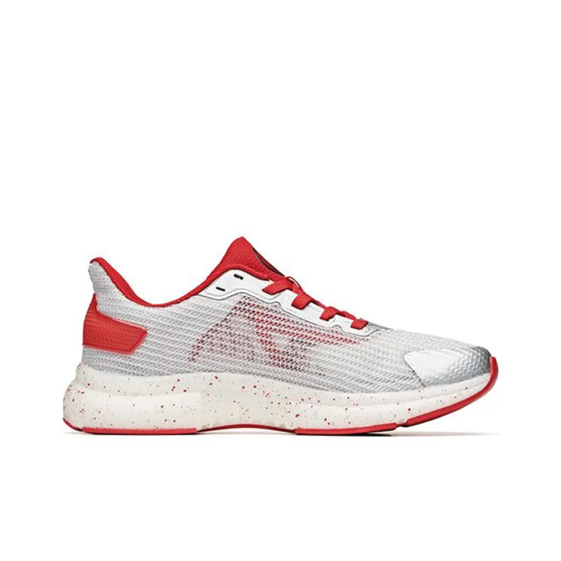 Anta Cushioned Slip Resistant Low Top Running Shoes Women's White Red-1