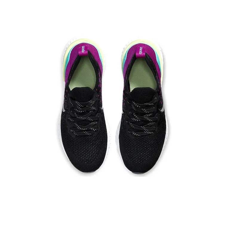 Nike Epic React Flyknit 2 Black Vivid Purple GS-3