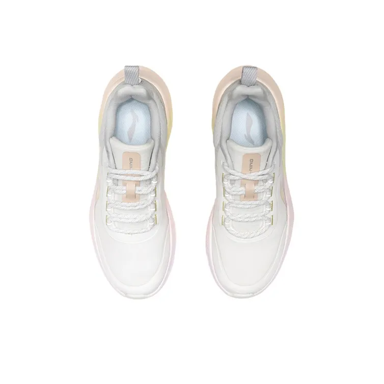 LiNing Wing-Plumping Cushioning Anti-Slip And Wear-Resistant Low-Top Running Shoes Women's White Gray-3