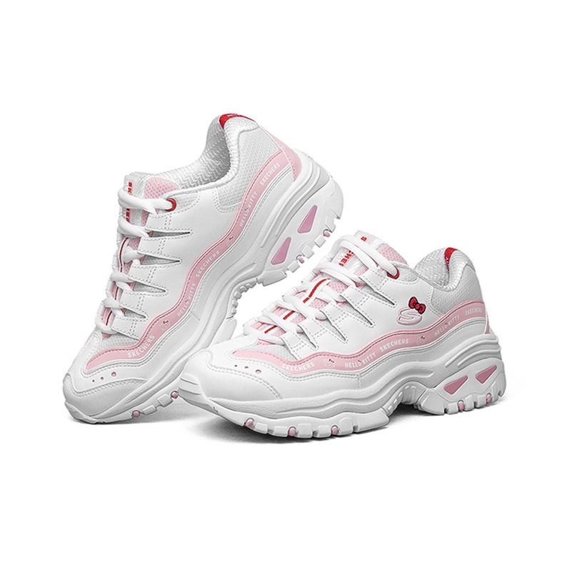 公式サイト Skechers Women's Pink/White Low-Top Skechers X Kitty Hello アクセサリー