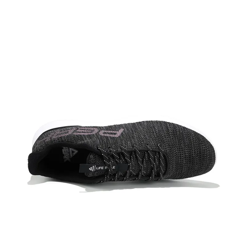 PEAK Walking Collection Breathable Low Top Running Shoes Men's Black Heather Gray-1