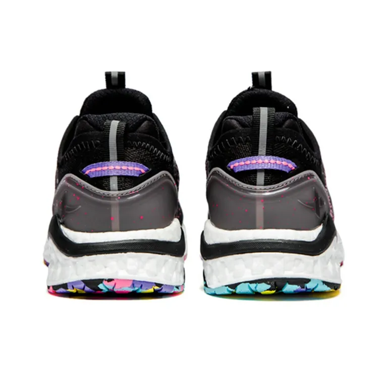 XTEP Dynamic Foam X2 Cushioned Wear Resistant Breathable Low Top Running Shoes Women's Black Red-3