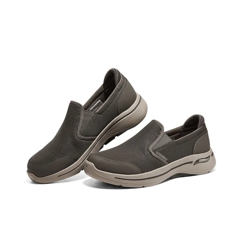 Skechers Go Walk Arch Fit Cushioning Anti Slip And Wear Resistant Low Top Running Shoes Men's Brown-3