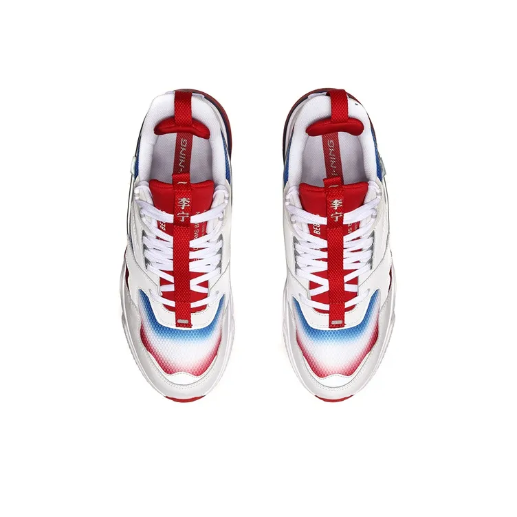 LiNing 001 Running Shoes Unisex Low Top White/Red-3