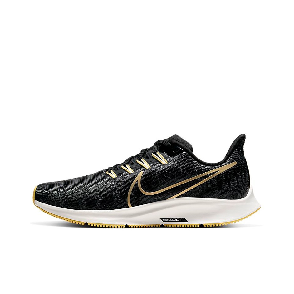 Nike pegasus womens black gold best sale