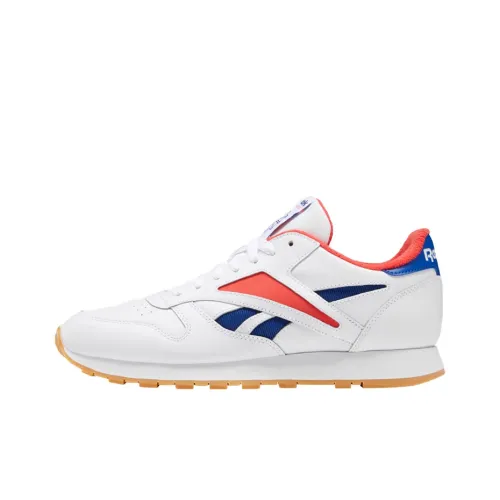 Reebok Classic Leather Running Shoes Unisex Low-Top White/Red/Blue