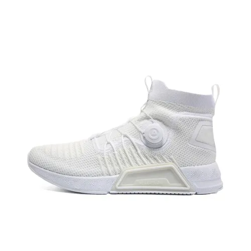 PEAK Running Shoes Men High-Top White