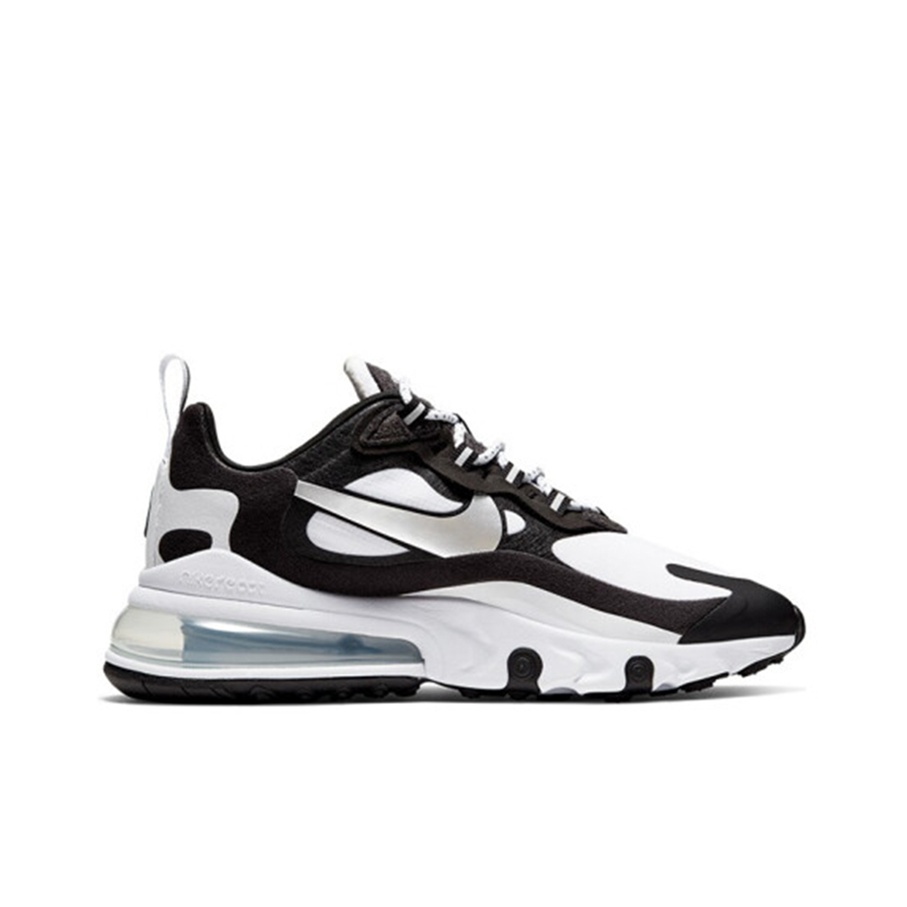 air max 270 react white black metallic silver