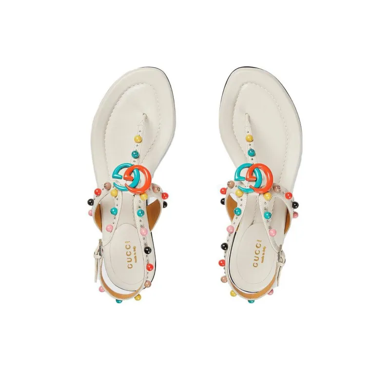 GUCCI Strap Sandals Women's Ecru-4