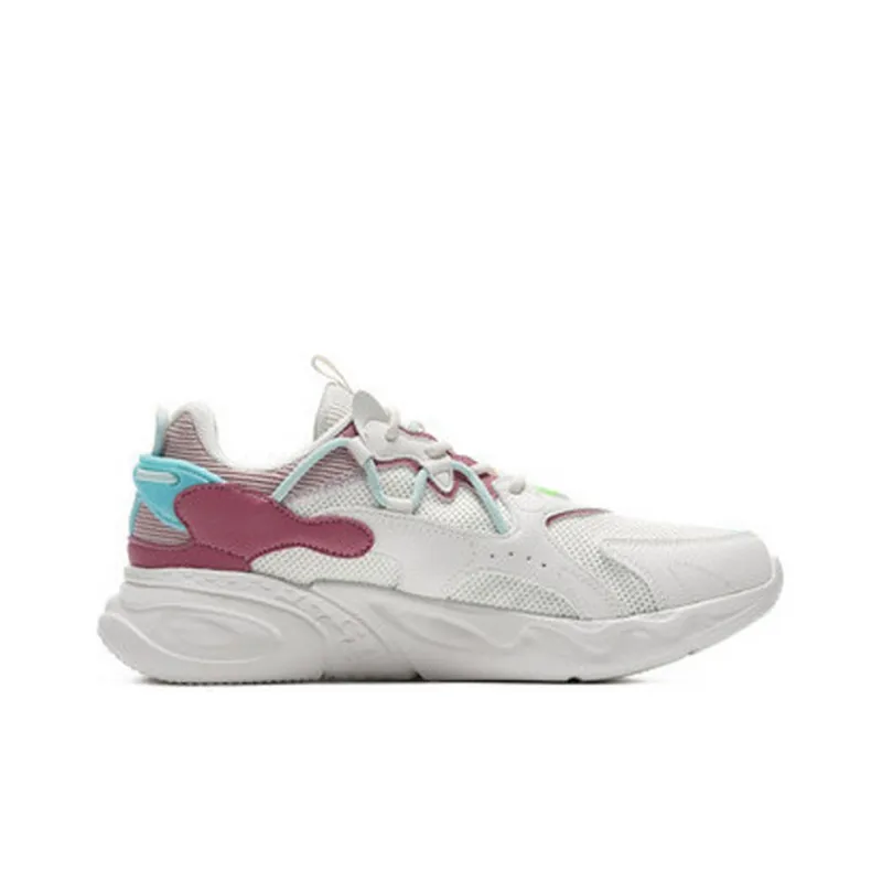 361° Dragon Eyes Dragon Eyes Slip Resistant Low Top Running Shoes Women's White Red-1