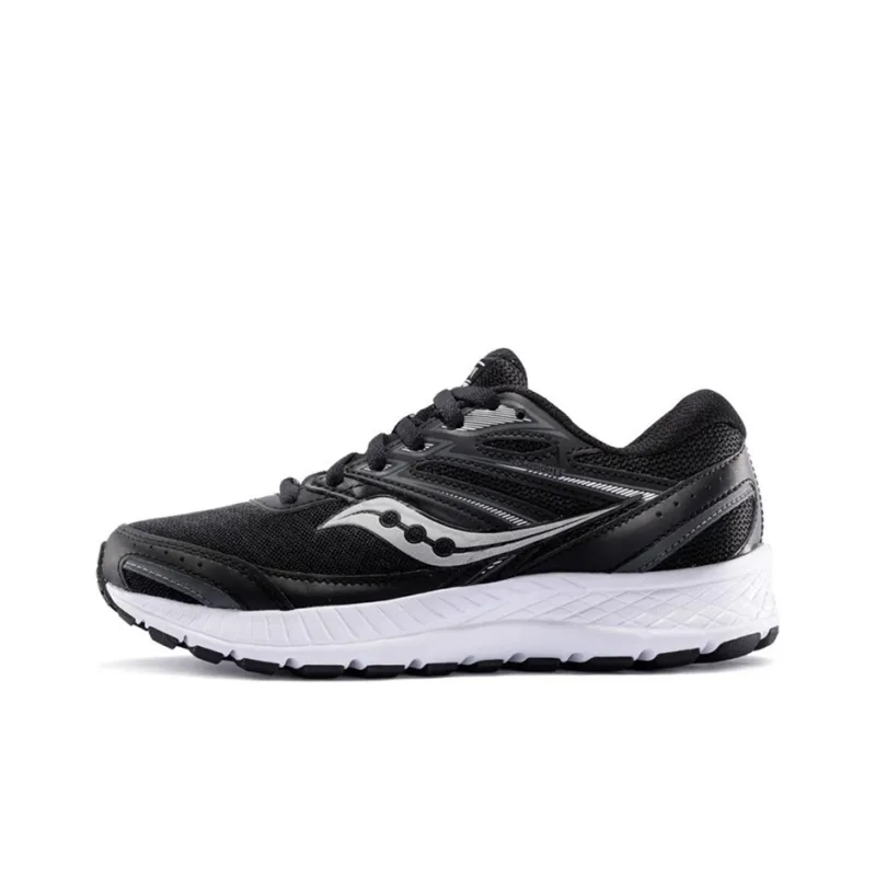 Saucony Cohesion 13 Cushioning, Slip Resistant, Lightweight Low Top Casual Running Shoes Women's Black White-0