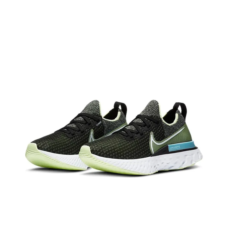 Nike React Infinity Run Flyknit Black Grey Green Women's-2