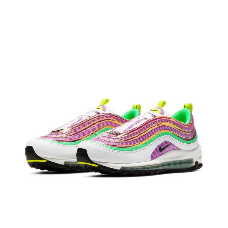 Nike Air Max 97 White Electro Green Fuchsia Glow Women's-2