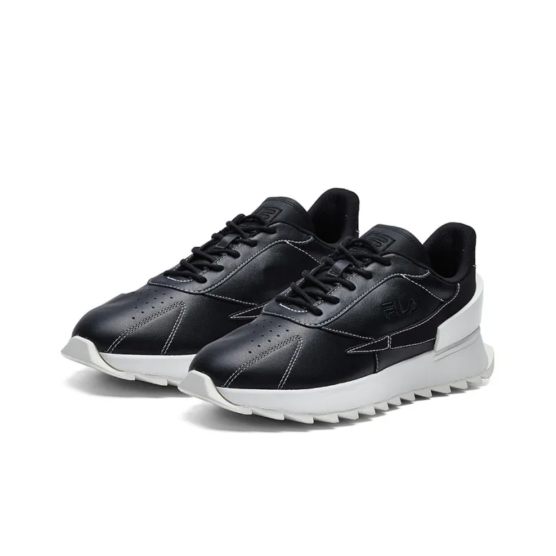 FILA FUSION Cushioning Anti Slip And Wear Resistant Low Top Running Shoes Women's Black-2