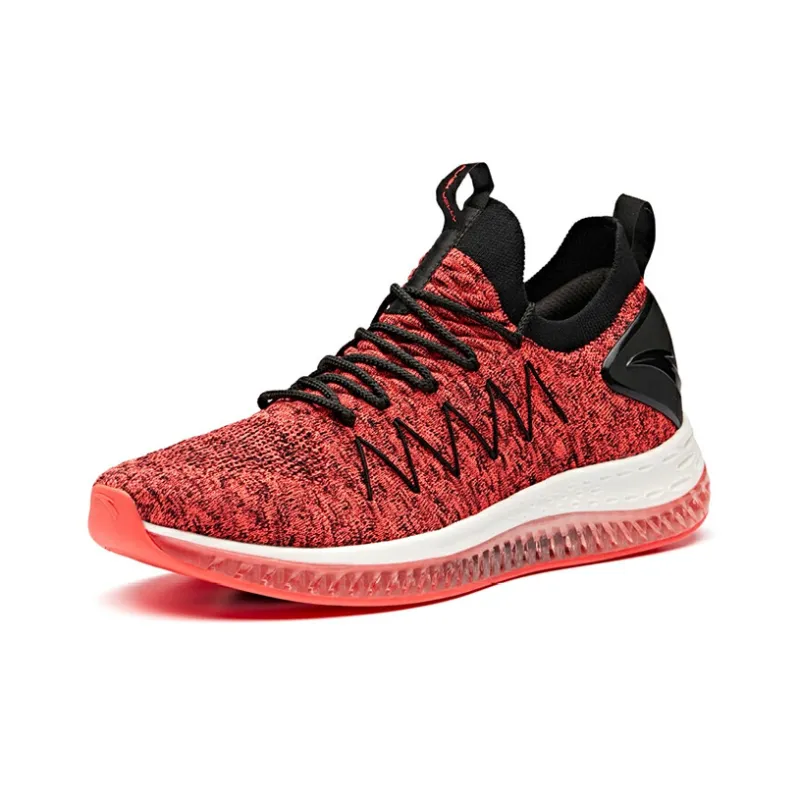 Anta Lightweight And Breathable Low Top Running Shoes Men's Red Black-2