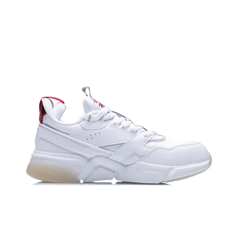 LiNing 001 Daily Gold Rush Journey CNY Durable Breathable Low Top Running Shoes Women's White Red-1
