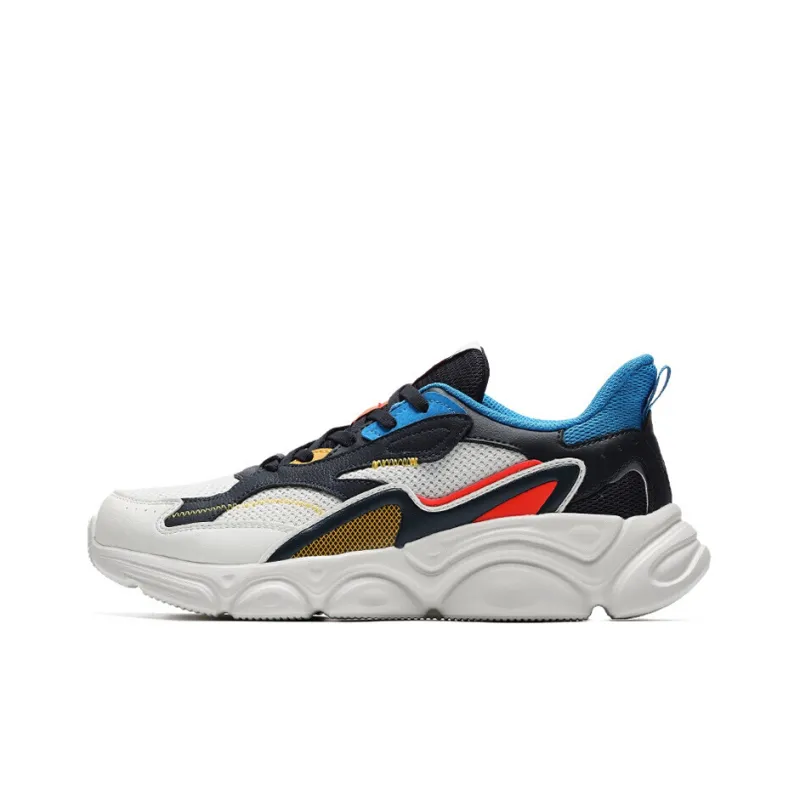 361° Cushioning Breathable Lightweight Low Top Running Shoes Men's White Blue-0