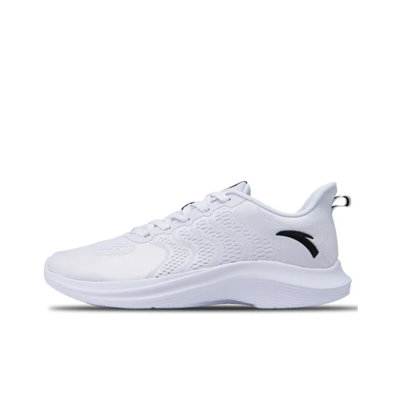 Anta Running Collection Cushioned Slip Resistant Abrasion Resistant Low Top Running Shoes Men's Anta White-0