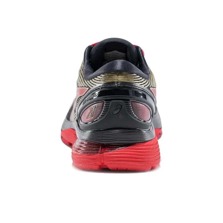 Asics GEL Nimbus 21 Slip Resistant Cushioning Wear Resistant Breathable Low Top Running Shoes Men's Black Red-3