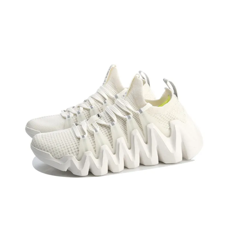 LiNing Crazy Run Fle Cushioning Anti-Slip And Wear-Resistant Coverage Support Low-Top Running Shoes Men's Mist White-2