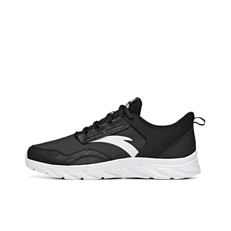 Anta Running Collection Cushioning Anti Slip And Wear Resistant Low Top Running Shoes Men's Black White-0