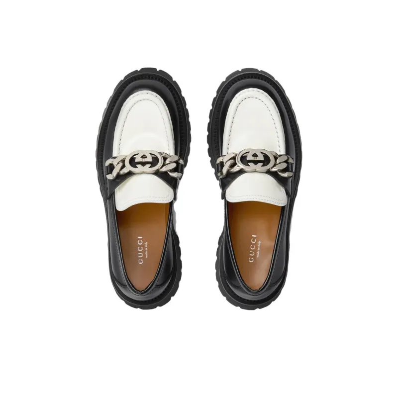 GUCCI Women's Loafer 'Interlocking G Black Off White' Women's-1