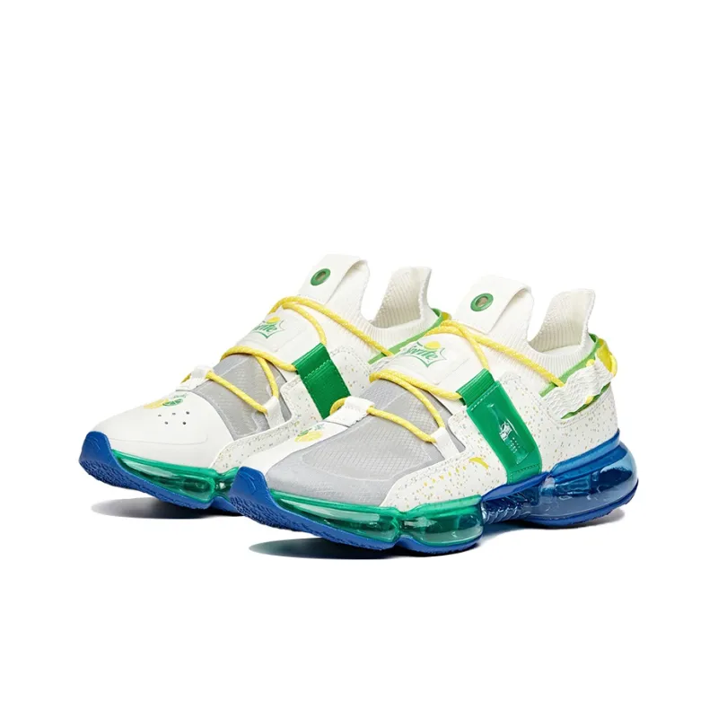 Anta Cushioned Slip-Resistant Abrasion-Resistant Breathable Low-Top Running Shoes Men's White Green Air Cushion Sports-1