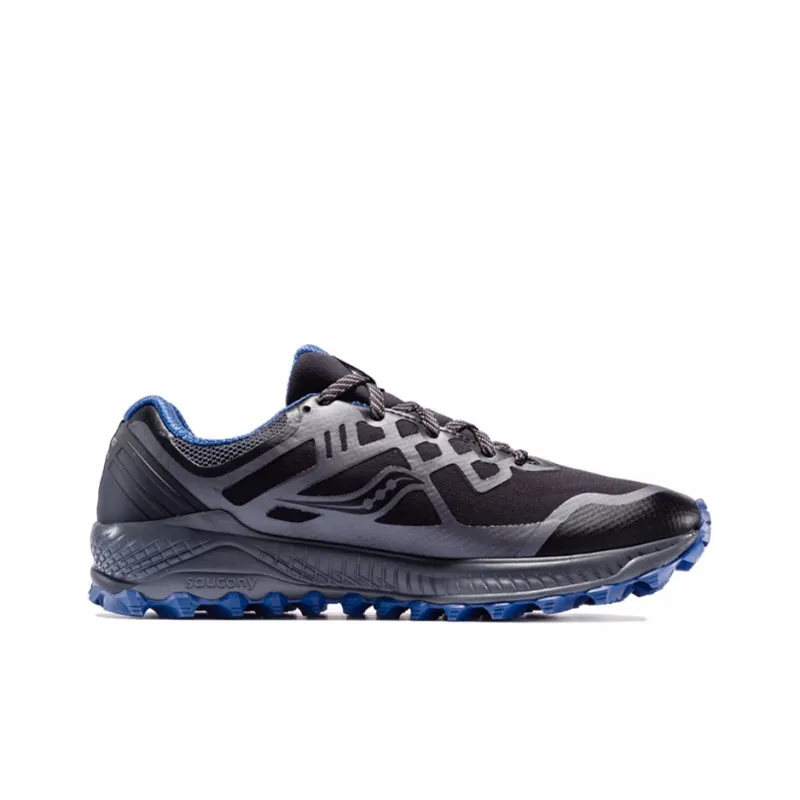 Saucony Peregrine Peregrine 8 GTX Low-Top Running Shoes Men's Black Gray Blue-1