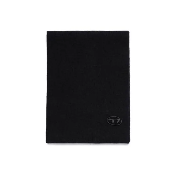 DIESEL K-Coder Logo Embroidered Ribbed Scarf-1