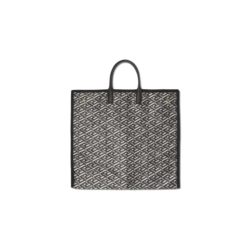 VERSACE La Greca Polyester Handbag Unisex Black-1